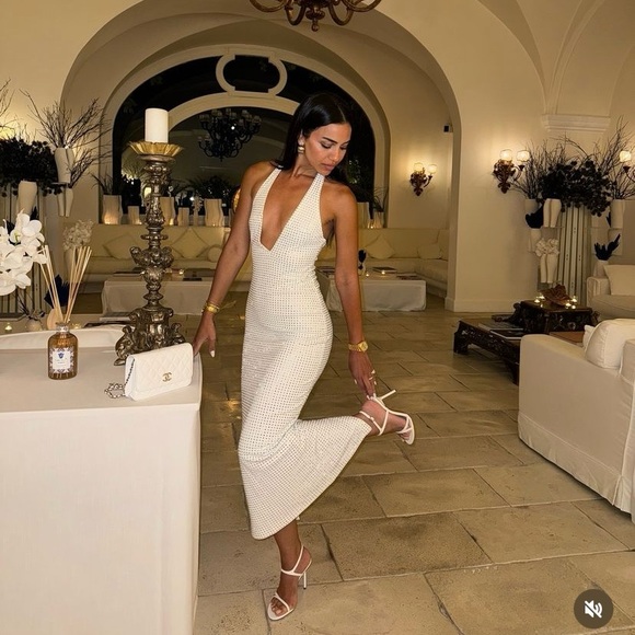 Zara mirrors halter maxi dress white silver - Picture 2 of 16